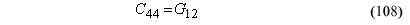 This equation reads Capital C subscript 44 equals Capital G subscript 12.