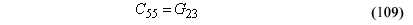 This equation reads Capital C subscript 55 equals Capital G subscript 13.