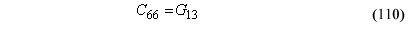 This equation reads Capital C subscript 66 equals Capital G subscript 23.