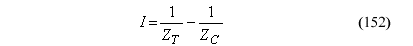 This equation reads Capital I equals 1 divided by Capital Z tension minus the quotient 1 divided by Capital Z compression.