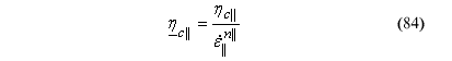 This equation reads Parallel compression rate-effect fluidity parameter equals the quotient of parallel compression rate-effect fluidity parameter divided by parallel scalar effective strain rate superscript rate-effect power parameter.