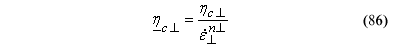 This equation reads Perpendicular compression rate-effect fluidity parameter equals the quotient of perpendicular compression rate-effect fluidity parameter divided by perpendicular scalar effective strain rate superscript perpendicular rate-power parameter.