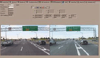 Two photos on a computer screen of a highway in New Mexico