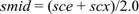 Equation 10. smid equals the sum of sce plus scx, that sum divided by 2.0.