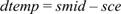 Equation 17. d temp equals smid minus sce.