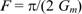 Equation 27. F equals pi divided by the product of 2 times G subscript m.