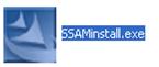 Figure 1. Screen Capture. Installation Program, SSAMinstall.exe. The SSAM software is installed using the SSAMinstall.exe InstallShield (tm) file. Double-click the SSAMinstall.exe to bring up the InstallShield Wizard.