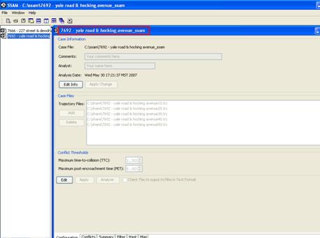 Figure 78. Screen Capture. SSAM Screen--Case Document Saved. The title bar at the top of the Configuration tab shows that the file is saved. The case file name is shown in the title bar.