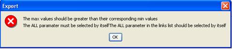 Figure 86. Screen Capture. SSAM Screen--Wrong Filer Settings Error Message. This error message informs the user that the wrong filter settings have been applied. Click OK to continue.