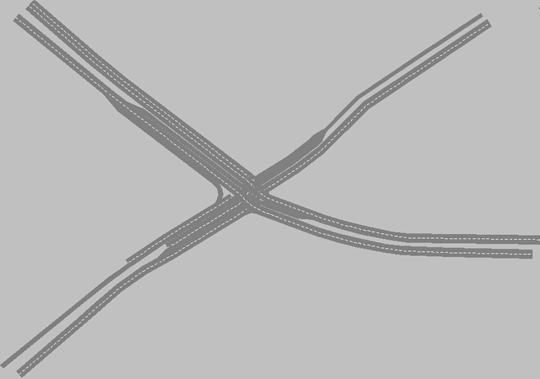 Figure 135. Screen Capture. VISSIM Model of Briarcliff Rd & North Druid Hills Rd. This is the VISSIM model for Briarcliff Rd & North Druid Hills Rd, Dekalb County, Atlanta, GA.