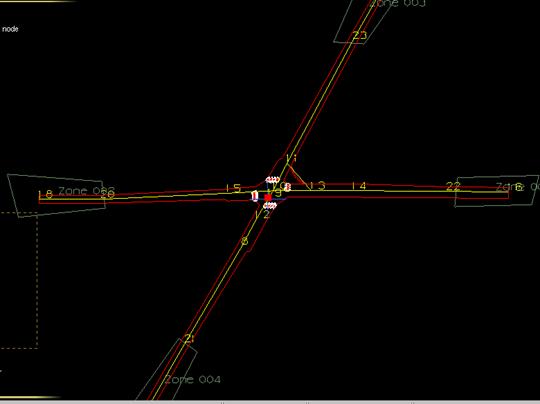 Figure 142. Screen Capture. PARAMICS Model of Roswell Road & Abernathy Road. This is the PARAMCS model for Roswell Road & Abernathy Road, Fulton County, Atlanta, GA.