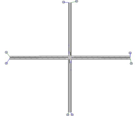 Figure 146. Screen Capture. AIMSUN Model of Lafayette Ave & Fulton Street. This is the AIMSUN model for Lafayette Ave & Fulton Street, Grand Rapids, MI.