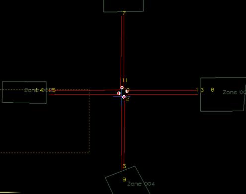 Figure 147. Screen Capture. PARAMICS Model of Lafayette Ave & Fulton Street. This is the PARAMICS model for Lafayette Ave & Fulton Street, Grand Rapids, MI.