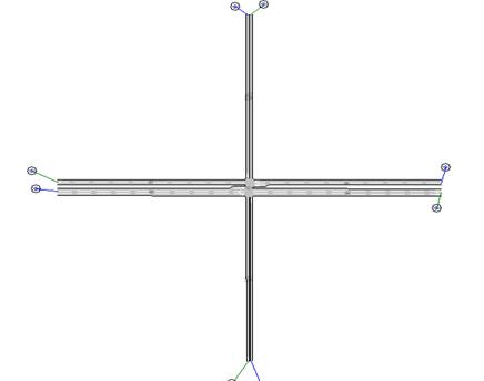 Figure 151. Screen Capture. AIMSUN Model of Ryan Ave & Davison Ave. This is the AIMSUN model for Ryan Ave & Davison Ave, Detroit, MI.