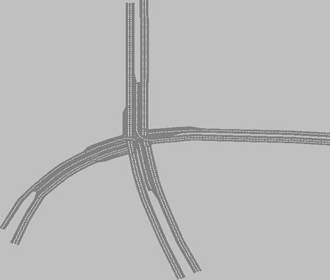 Figure 155. Screen Capture. VISSIM Model of Howe Ave & Fair Oaks Boulevard. This is the VISSIM model for Howe Ave & Fair Oaks Boulevard, Sacramento, CA. 