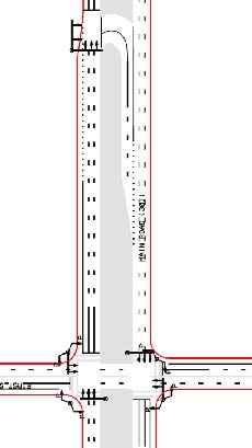 The illustration shows example traffic signal locations at a median U-turn (MUT) intersection.