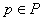 p is a member of the master set capital P