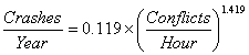 Equation 3. Crashes per year. Click here for more information.