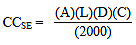 CC subscript SE equals A times L times D times C all over two-thousand.