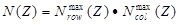 N open parenthesis Z close parenthesis equals N subscript row superscript max open parenthesis Z close parenthesis multiplied by N subscript col superscript max open parenthesis Z close parenthesis.