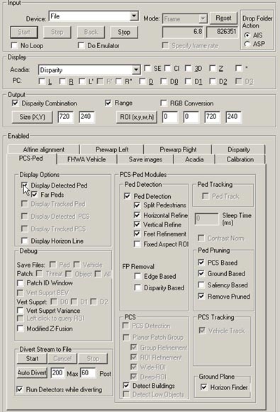 This figure shows a screenshot of the first interface that operators see when using the graphic user interface (GUI) system for pedestrian detection (PD) and classification.