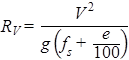 Figure 2. Equation. Curve radius. R subscript V equals V squared divided by g times the sum of f subscript s and e over 100.