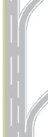 This illustration shows a response option for scenario 1 critical point 1. There is a three-lane single direction highway. There is a right-hand one lane exit followed by a second one. The remaining two lanes continue straight.