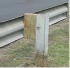 Figure 41. Photo. Barrier type 15—W-beam strong post.(14)