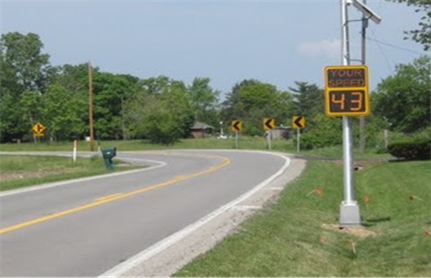Speed display sign used in study.
