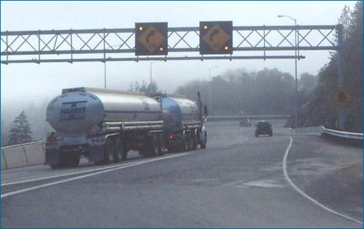 Before southbound images of Interstate 5 dynamic speed feedback sign systems in Oregon.