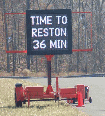 Figure 19. Photo. Sign used for legibility testing.