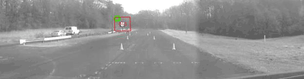Figure 25. Screen capture. Two-degree ROI for the CMS approximately halfway down the slalom course.