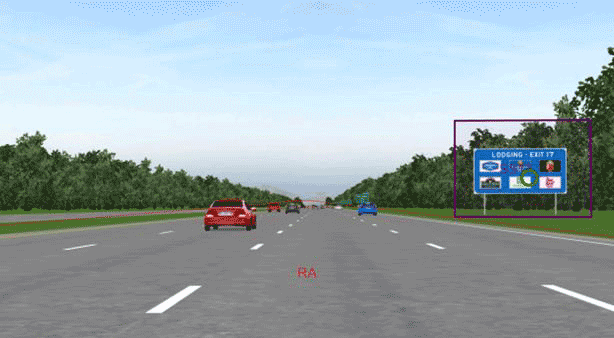 Figure 57. Screen capture. ROI drawn around a specific-service sign.