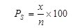 Figure 22. Equation. Percentage of speeding vehicles. P subscript S equals x times 100 divided by n. 