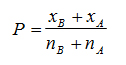 Figure 25. Equation. Combined proportion of vehicles speeding during the before-after data collection periods. P equals the sum of x subscript B and x subscript A, end of sum, that sum divided by the sum of n subscript B and n subscript A.