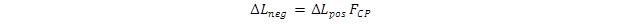 Figure 11. Equation. Calculation for negative contrast threshold. Delta L subscript neg equals the product of delta L subscript pos and F subscript CP.