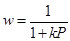 Figure 4. Equation. Empirical Bayes weight. w equals one divided by the sum of one plus the quantity k times P.