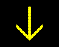 Figure 5. Graphic. Flashing or static lane open with caution sign adapted from Minnesota deployment. This figure shows a sample active traffic management sign with a yellow arrow pointing down indicating caution.