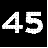 Figure 20. Graphic. Number-only regulatory speed limit sign with large font. This figure shows a sample active traffic management sign with white numbers showing "45" in a large font.