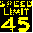 Figure 25. Graphic. VSL with yellow (advisory) colors. This figure shows a sample active traffic management sign with yellow numbers and text showing "SPEED LIMIT 45" in a large font.