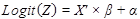 Figure 36. Equation. Logit model. Logit of open parenthesis Z closed parenthesis equals X prime times beta plus alpha.