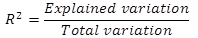 Figure 36. Equation. R2 coefficient. R-squared equals explained variation divided by total variation.