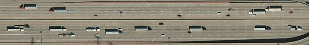 Multilane entrance ramp with tapered design, I-80 at I-94 eastbound, Lansing, IL. This photo features a multilane entrance with the tapered design where the minimum recommended merge length of 2,500 feet was not met.