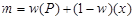 Figure 4. Equation. EB estimate of expected crashes. m equals the sum of w times open parenthesis P close parenthesis plus open parenthesis 1 minus w close parenthesis times open parenthesis x close parenthesis.