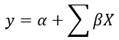y equals alpha plus the summation of beta to X.