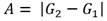 A equals the absolute value of vertical bar G subscript 2 minus G subscript 1 vertical bar.