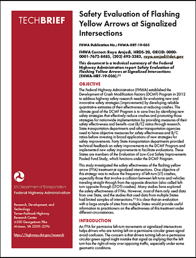 Safety Evaluation of Flashing Yellow Arrows at Signalized Intersections cover