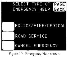 Emergency Help screen