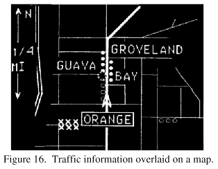 Traffic information overlaid on a map