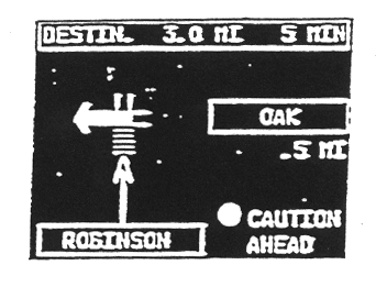 The TravTek system's Guidance Display